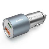Hama USB Fast Charge Car Adapter, USB - C & USB - A, Power Delivery, Qualcomm 3.0, 38W, Metal - FIXgenie
